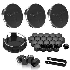 모델 Y용 러그 너트 4팩 커버 56MM 블랙 매트 블랙 스템 밸브 허브 20 센터