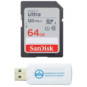 64GB SDXC SD 울트라 메모리 카드 클래스 10은 STROMBOLI 멀티 슬롯 리더기를 제외한 모든 기능이 포함된 소니 사이버샷 DSC W800 W830 W810 디지털 카메라 SDSDDUN4 064G GN6IN 번들과 함께 작동합니다