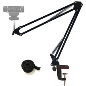 에투비 웹캠 스탠드 데스크톱 조절식 서스펜션 가위 카메라 클램프 마운트 홀더 C920 C930 C922 C615 마이크로소프트 라이프캠 기타 장치용 4인치 스레드