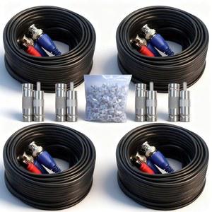카메라 CCTV 감시 DVR 설치를 위한 LETONDA 4PCS 100피트 30M 통합 BNC 비디오 전원 케이블 확장 커넥터 무료 100개의 와이어 클립