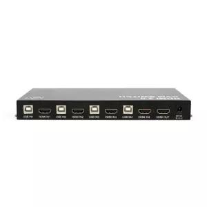 USB HDMI 4포트 KVM스위치 4K 키보드 마우스 PC제어