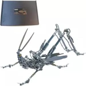 구키라니 3D 메탈 그라스호퍼 퍼즐 모델 - 기계식 직소 조립 키트(600개 이상 PCS) DIY 홈 데코 성인 및 청소년을 위한 완벽한 크리스마스 생일 선물