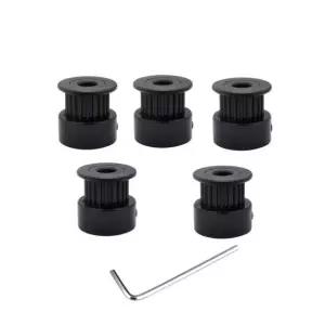 크리얼리티 엔더 3 V2 Pro 3s CR10 CR-10S CR6 SE 3D 프린터 부품용 5pcs 블랙 GT2 풀리 20T 5mm 보어 (5mm 보어) 5mm bore