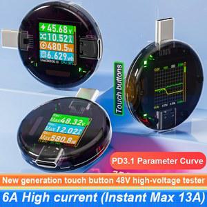 검침기 48V 12A TYPEC PD3 1 충전기 전류 모니터 용량 측정기 전압 감지기 암페어 은행 CC085 디지털 테스터