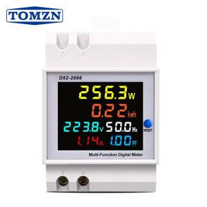 검침기 6IN1 딘 레일 AC 모니터 110V VOLT 활성 220V 에너지 역률 전압 AMP 주파수 100A KWH 측정기 전류 380V 전기