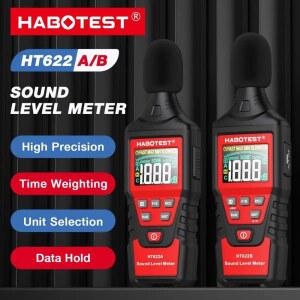 데시벨측정기 HABOTEST HT622A 디지털 사운드 레벨 미터 기능 HT622B 소음 모니터 USB 연결 테스터 감지기 30130DB DECIBLE
