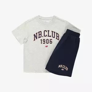 [뉴발란스]뉴발란스 키즈 로고 싱글 반팔 세트 NK9YGB214U-33 티셔츠 S