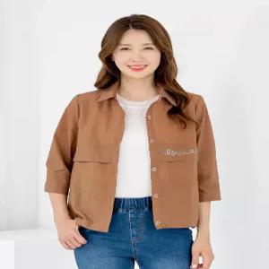 [모슬린]엄마옷 자켓 7부 경랑 카라 캐주얼 605FGH112 마담중년여성빅사이즈50대60대
