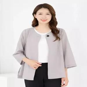 [모슬린]엄마옷 자켓 라운드 7부 정장 무지 605FGH100 마담중년여성빅사이즈50대60대