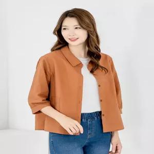 [모슬린]엄마옷 자켓 인견 7부 셔츠형 무지 605FGH097 마담중년여성빅사이즈50대60대