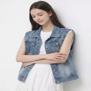 [카라]KARRA 플라워펀칭데님베스트자켓_A6M0540