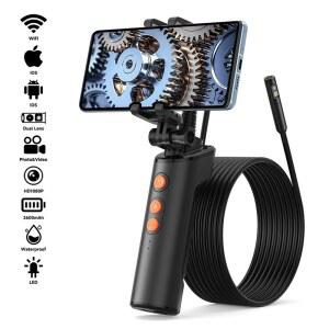 배관내시경카메라 듀얼 WIFI 내시경 HD1080P 무선 파이프 전화 차량용 LED 2600MAH 홀더 카메라 검사 방수 체크