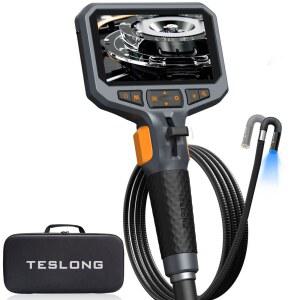 배관내시경카메라 TESLONG TD450S 8 5MM 듀얼 관절형 1080P 내시경 스티어링 1 양방향 카메라 튜브 스네이크 IPS 55M 5인치 360