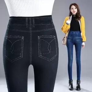 여자 페이크 청바지 패션 스판력 좋은 편한 레깅스 jfT22BMD