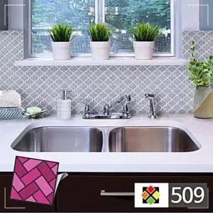 509 벽지 스티커타일 포인트타일 회색다마스크 WW8B361B