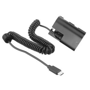 USB-C LP-E6NH 더미 배터리 전원 어댑터, 캐논 EOS R5 R6 5DS 7D 6D 90D 카메라용,