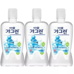 어린이가그린 아동 가글 청포도맛 380mlx3개 구강세정제