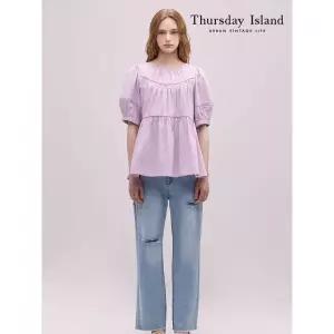 써스데이아일랜드Thursday Island 슬릿 디테일 데님 팬츠T244MJE237W2479077