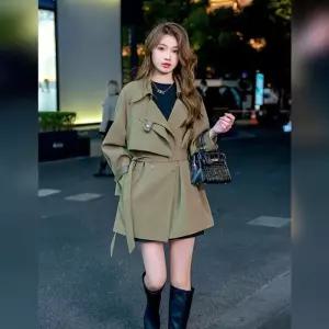 제로투올샵 [브리치] / 2025 신상 봄가을 여성 트렌치 코트 군녹색 590005Moony