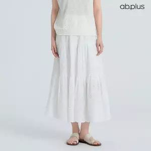 [ab.plus] 펀칭 레이스 캉캉 롱 스커트 (LSA2MS37A)