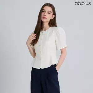 [ab.plus] 플레어 반팔 블라우스 (LSA2MB68A)
