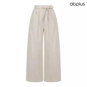 [ab.plus] 벨티드 밴딩 와이드 팬츠 (LSA2MP54A)