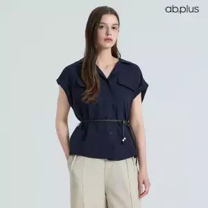 [ab.plus] 벨트 세트 포켓 카라 블라우스 (LSA2MB64A)
