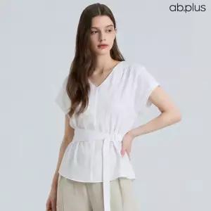 [ab.plus] 브이넥 스트랩 블라우스 (LSA2MB75A)