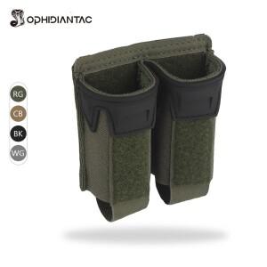 오피디안택 탄성 K 타입 9MM 더블 탄창 파우치 몰리 클립 홀더 플레이트 캐리어 호환 및 벨트 사냥 액세서