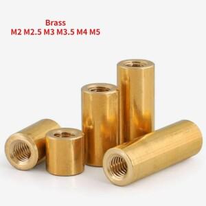 원형 황동 스탠드오프 스페이서 스터드 나사 엄지 너트 암나사 더블 패스  기둥 PCB M2.5 M3 M4 M5 10 개 2