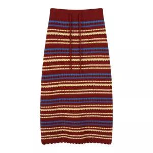 백화점 플라스틱아일랜드 CAPSULE LINE 스트라이프 스카시 니트 스커트 PS2KS581