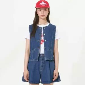 백화점 플라스틱아일랜드 여성 데님 베스트 PR2DV561