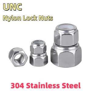UNC A2 스테인리스 스틸 나일락 너트 나일론 인서트 잠금 4개  6 8 10 1/4 5/16 3/8 1/2