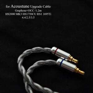 Acoustune 호환 HS2000MX HS1750CU RS1 1695Ti 그래핀 업그레이드 케이블 4.4 밸런스드 HiFi 이어폰 교체