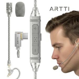 ARTTI CARRYING 3-in-1 게이밍 IEM 케이블(분리형 붐 마이크 포함) Hi-Fi DAC 0.78mm 2핀 스마트 호환폰 PC