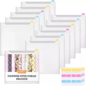 스크랩북 비닐 시트 카드스톡 및 사진 보관용 60PCS 스티커 인덱스 탭이 있는 Sxaffayc 25팩 종이 보관함