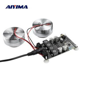 AIYIMA 진동 풀 레인지 스피커 + 앰프 + 플러그 2 인치 오디오 미니 휴대용 4 옴/20W 8 옴/25W 공명 스피커