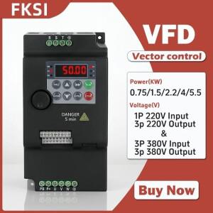 인버터 VFD 0.75KW 1.5KW 2.2KW 4KW 5.5KW 주파수 인버터 1PH/3PH 220V 380V 출력 변환기 가변 주파수 드라