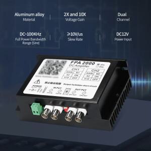 FPA2000-30W FPA2000 50W 듀얼 채널 전력 증폭기 사인파 대역폭 100KHz 출력 100Vpp 1A DC12V 단일 전원 공