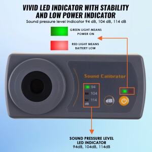 소음 측정기 교정기 소형 사이즈 114dB 94dB 104dB 교정 레벨 1/2인치 13.2mm 마이크로폰용 데시벨 미터