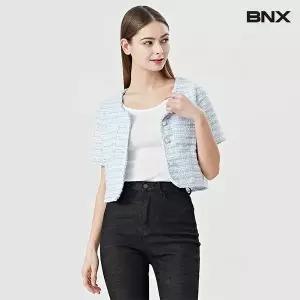 BNX 투 포켓 트위드 페미닌 크롭 반팔 자켓 BV2JK001L0 1089114