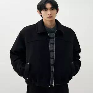 드로우핏 울 카라 집업 블루종 자켓 [BLACK] 트러커 크롭자켓 DFJK3412BK 3438287
