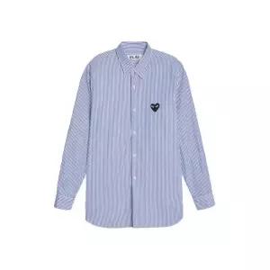 꼼데가르송 [명품] 26SS 블랙 하트 스트라이프 셔츠 블루 AX B018 051 1