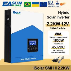 EASUN 하이브리드 태양광 인버터 12V AC 220V 2200VA 2.2KVA 순수 사인파 인버터 80A MPPT 충전기 내장 최
