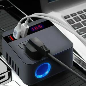자동차 인버터 DC12V/24V ~ DC110V/220V 150W 피크 LED 디스플레이 소켓 전원 인버터 자동차 인버터 어댑터