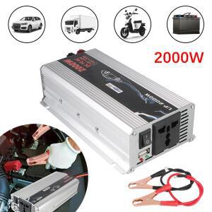 차량용 인버터 2000W DC12V에서 110V 220V로 변환, USB 충전기, 스위치, 태양광 전원 저장 배터리 변환기