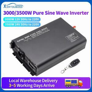 Datouboss 3000W 3500W 순수 사인파 인버터 12V/24V ~ 220V, EU 소켓 원격 제어 LCD 디스플레이, 자동차 전