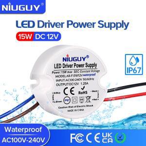 미니 LED 드라이버 AC/DC 방수 변압기 12V 전원 어댑터 IP67 야외 AC 110-220V DC 12V 15W 1.25A LED 빛 스