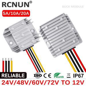 RCNUN 스텝 다운 24V 36V 48V 60V 72V ~ 12V 5A 10A 15A 20A DC DC 벅 컨버터 전압 레귤레이터 트럭 용 전
