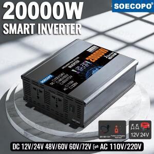듀얼 전압 입력 20000W 스마트 캠핑 인버터 태양광 및 전류 인버터 DC-AC 110/220V 캠핑용 12V 인버터 (110